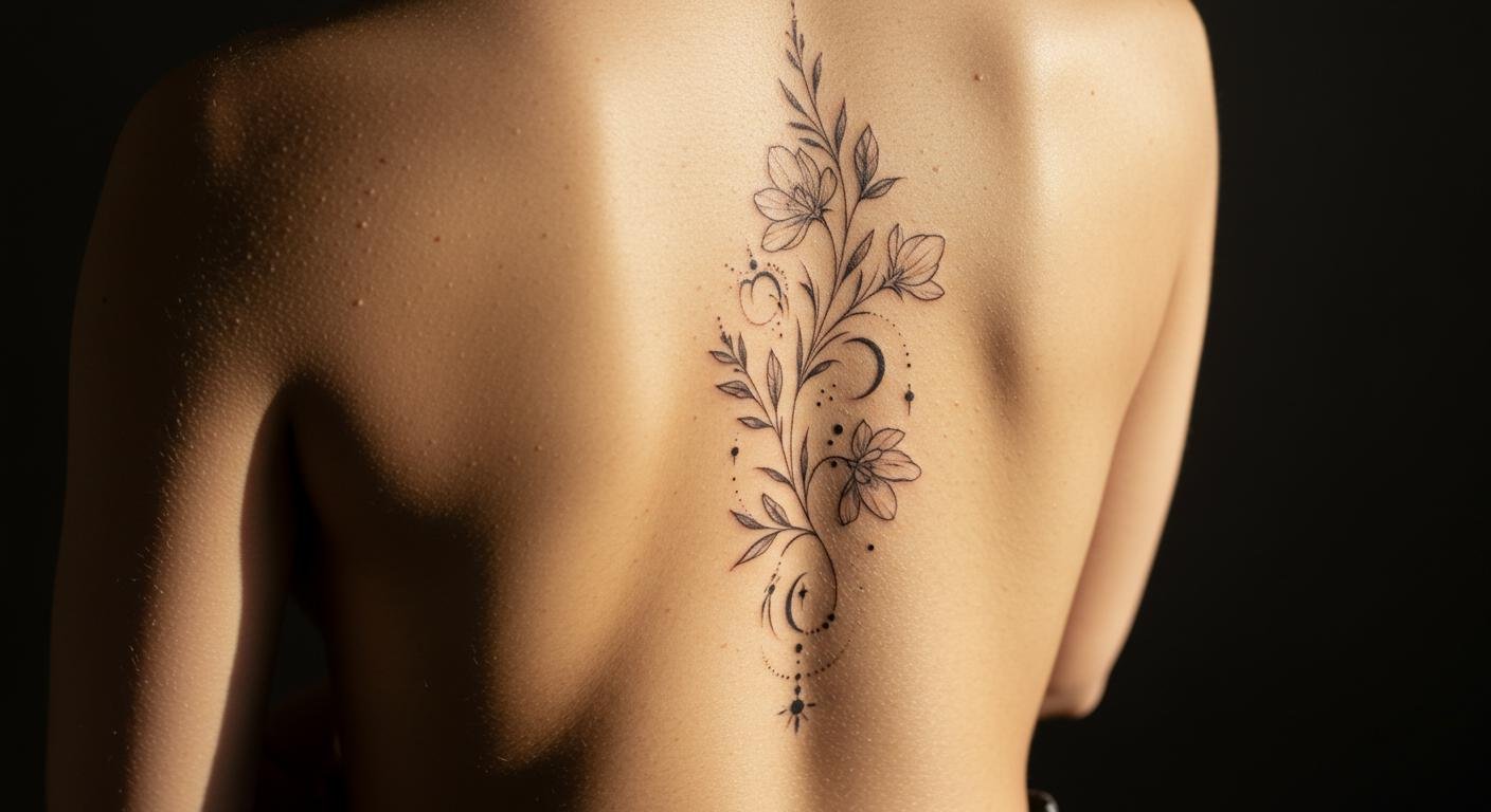 23 Ethereal Spine Tattoos That Whisper Elegance for Women Who Crave Soft, Subtle Ink