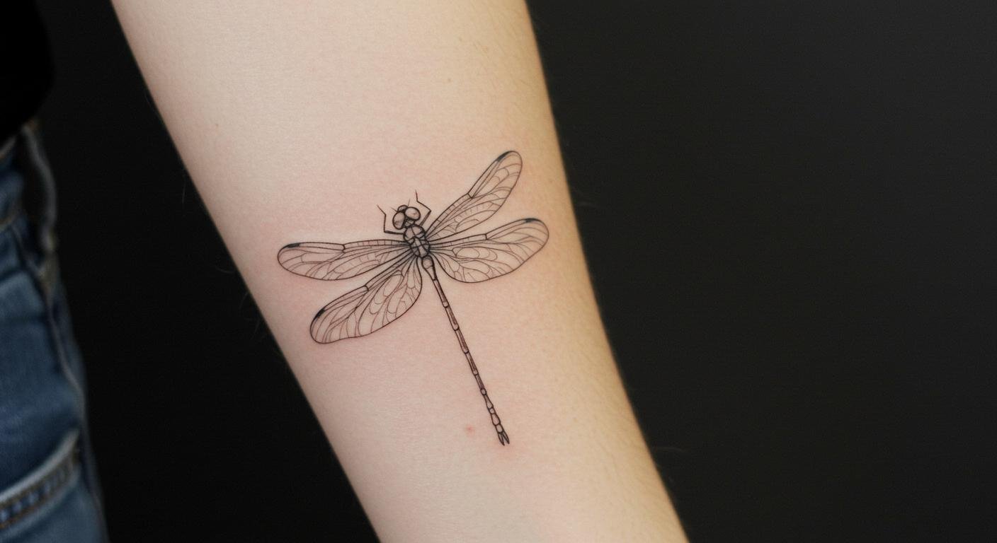 25+ Elegant Fine Line Dragonfly Tattoos That Whisper Delicacy and Freedom!