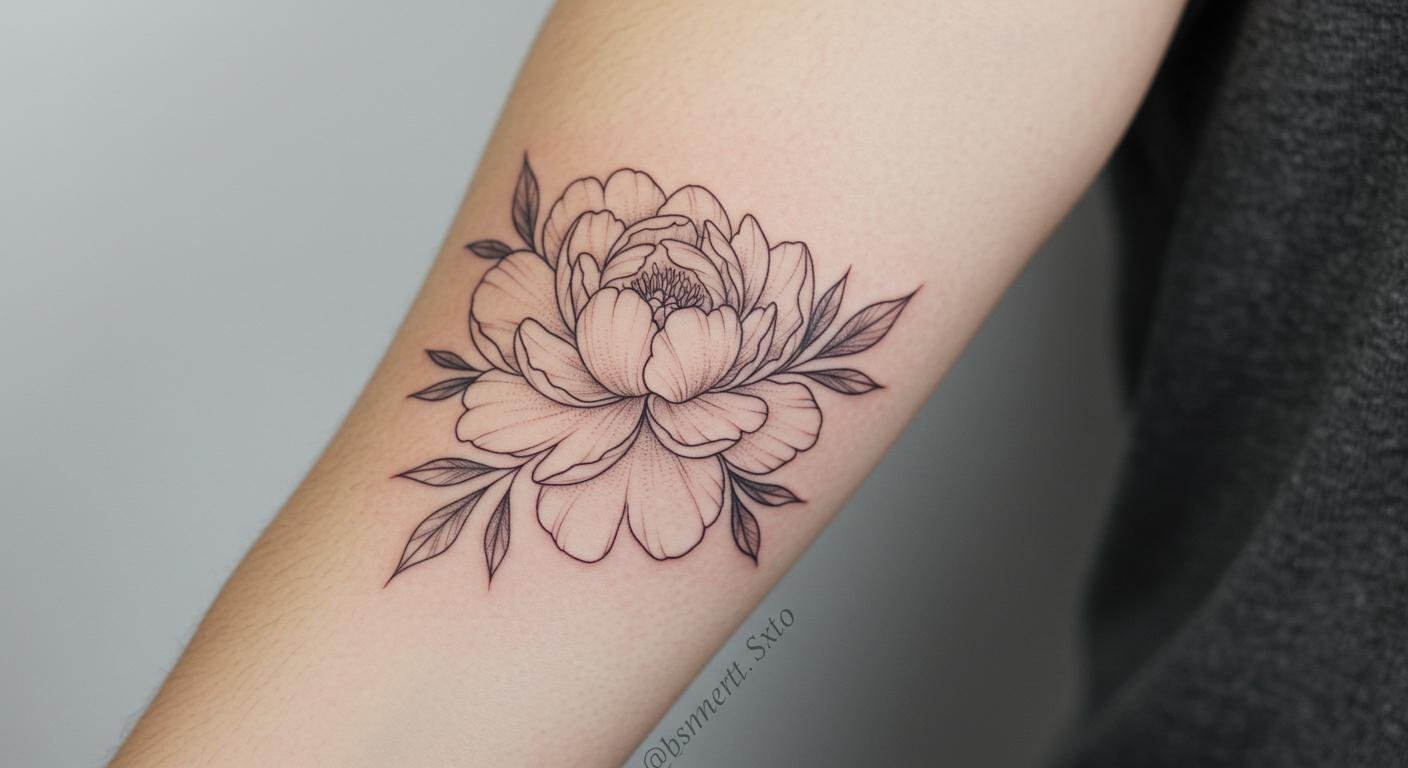 23 Stunning Fine Line Peony Tattoos That Add a Delicate, Feminine Flair!