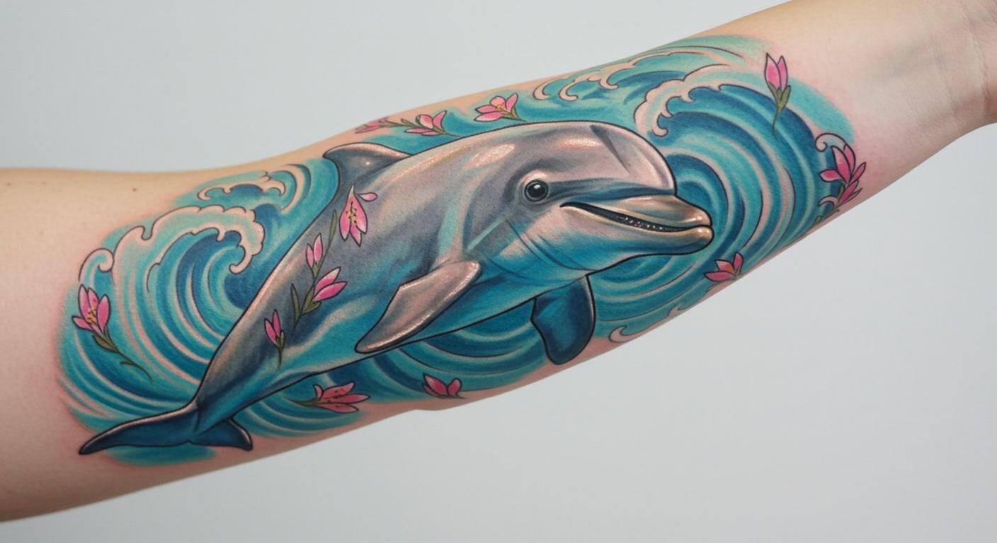 Dive Into Color: 20+ Vibrant Dolphin Tattoos That Make a Splash!