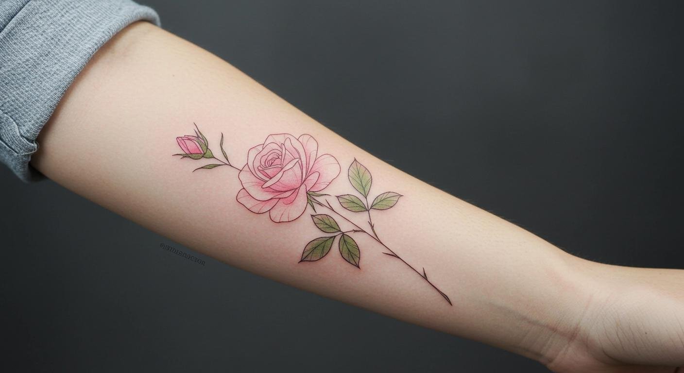 25+ Chic Fine Line Rose Tattoos That Bloom With Soft, Romantic Vibes
