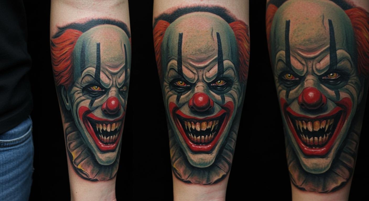 20+ Spine-Chilling Evil Clown Tattoos That Will Haunt Your Dreams!