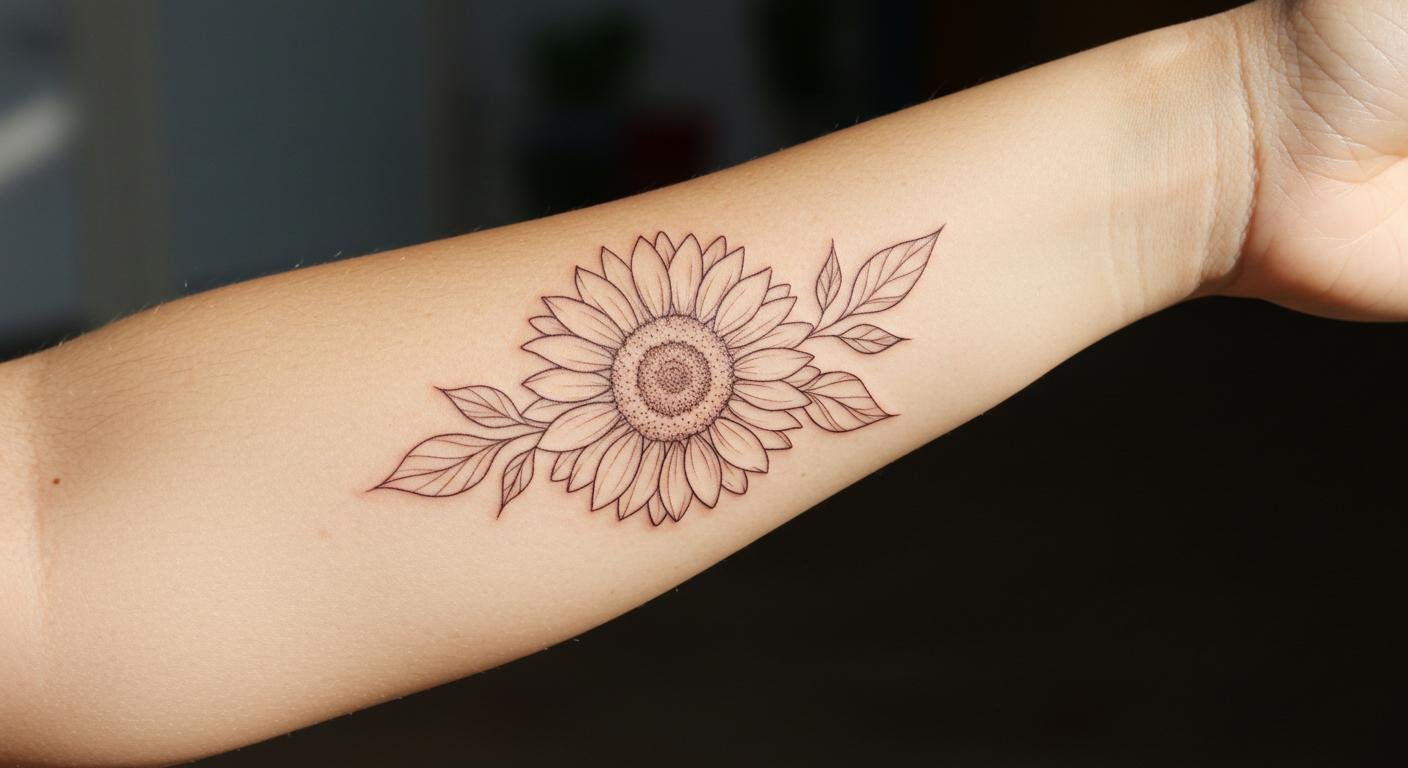 25+ Stunning Fine Line Sunflower Tattoos That Will Elevate Your Style to Blooming Perfection!