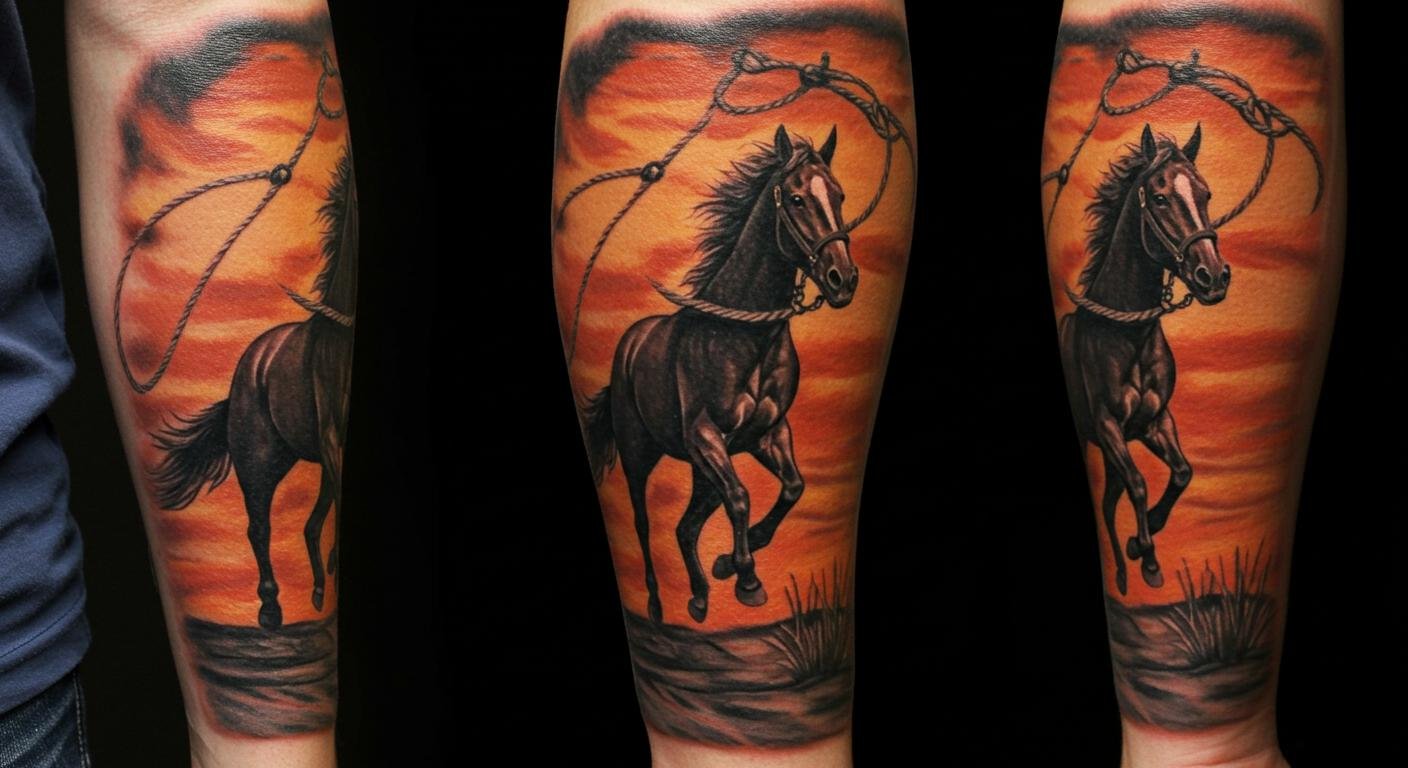 25+ Rugged Cowboy Sleeve Tattoos That Channel Wild West Vibes!