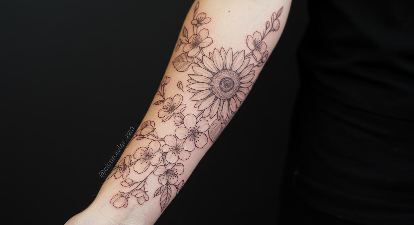 19+ Stunning Fine Line Floral Sleeve Tattoos That Every Artistic Ink Lover Will Adore!