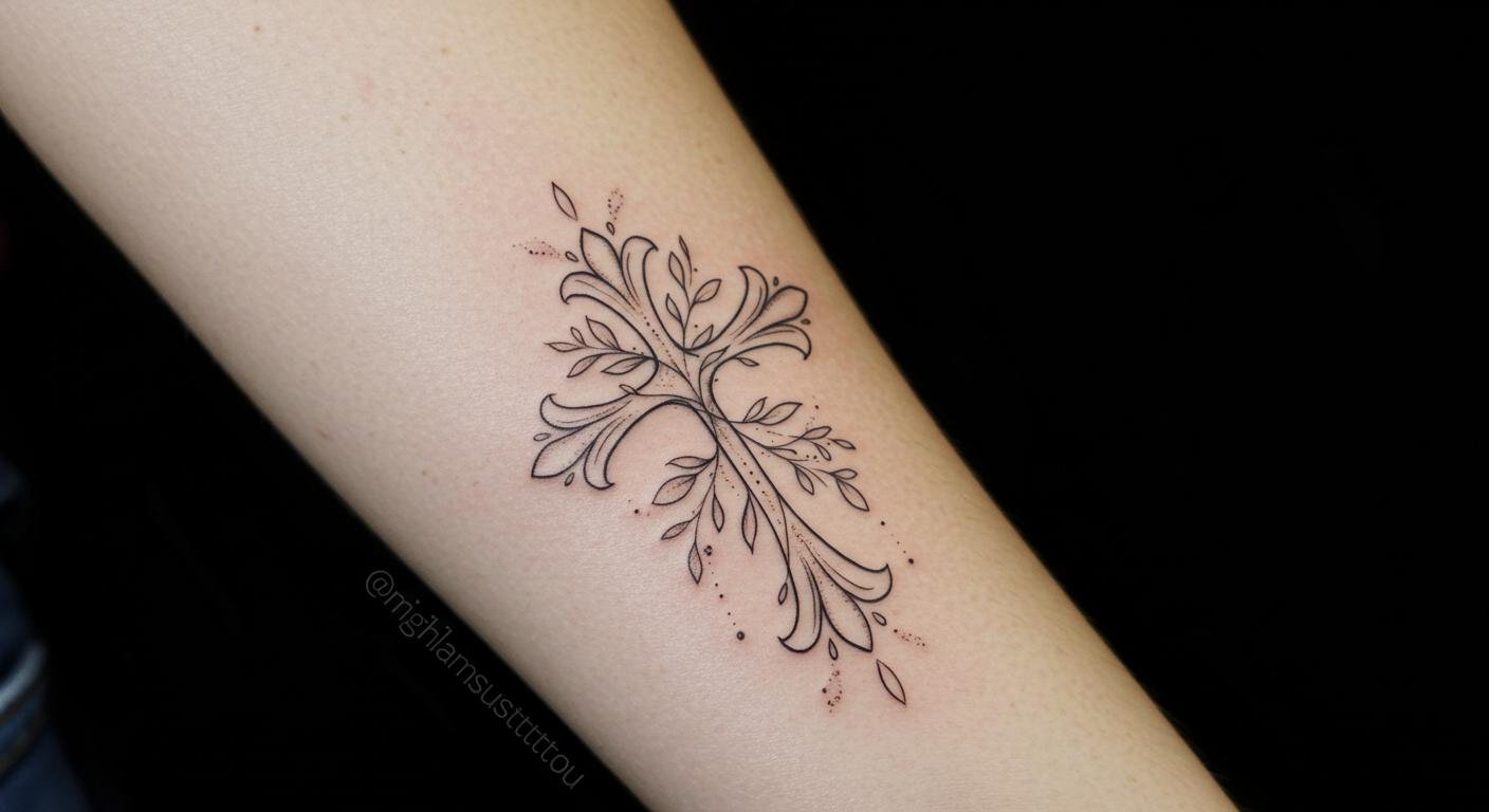 23+ Inspiring Fine Line Cross Tattoos That Celebrate Faith With Elegant Style!
