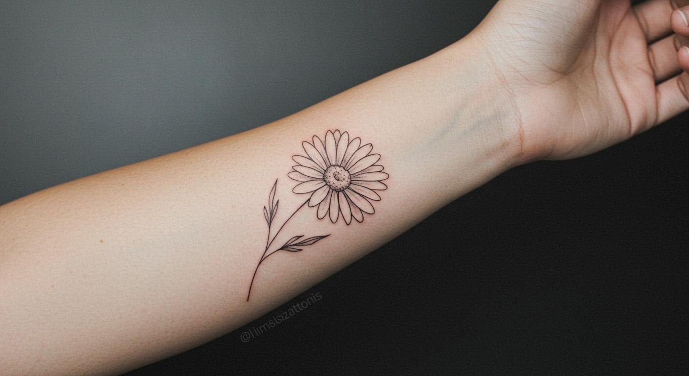 25+ Sweet Fine Line Daisy Tattoos That Radiate Simple Joy and Elegance!