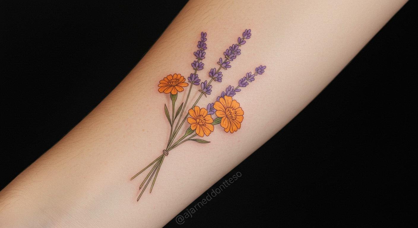25+ Serene Fine Line Bouquet Tattoos That Capture Simple Joy Perfectly!