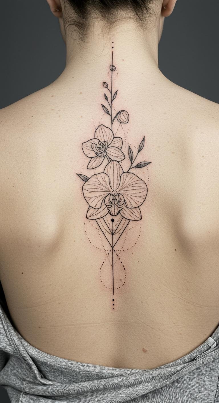 10 Stunning Fine Line Orchid Tattoos To Elevate Your Floral Elegance 